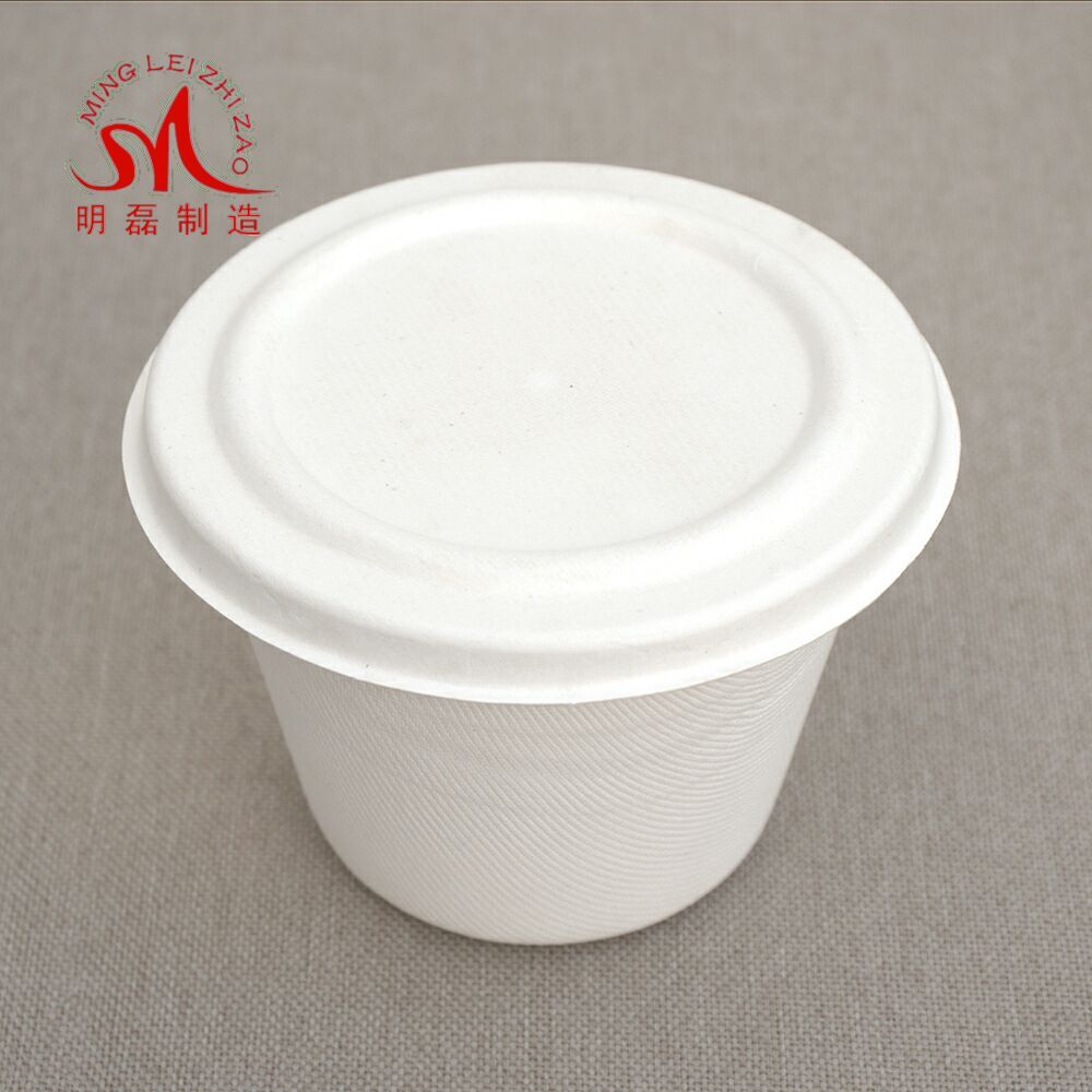 12oz Eco-Friendly Sugarcane Degradable Bagasse Pulp Plant Fiber Cup Biodegradable Cup for Coffee and Soup