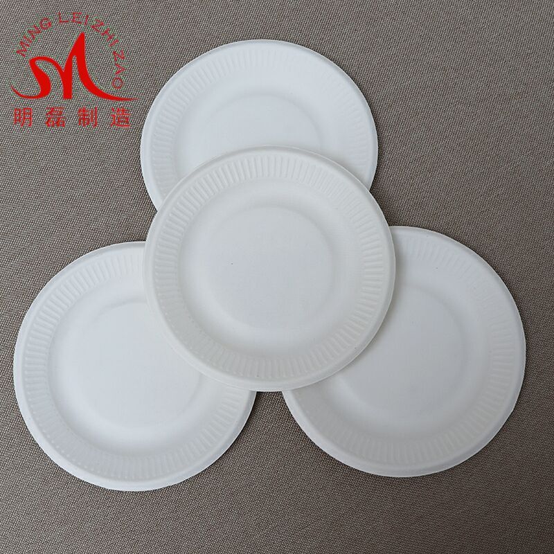 8 inch Sunflower Sugarcane Bagasse and Bamboo Pulp Plate Biodegradable Bagasse Packaging Tableware