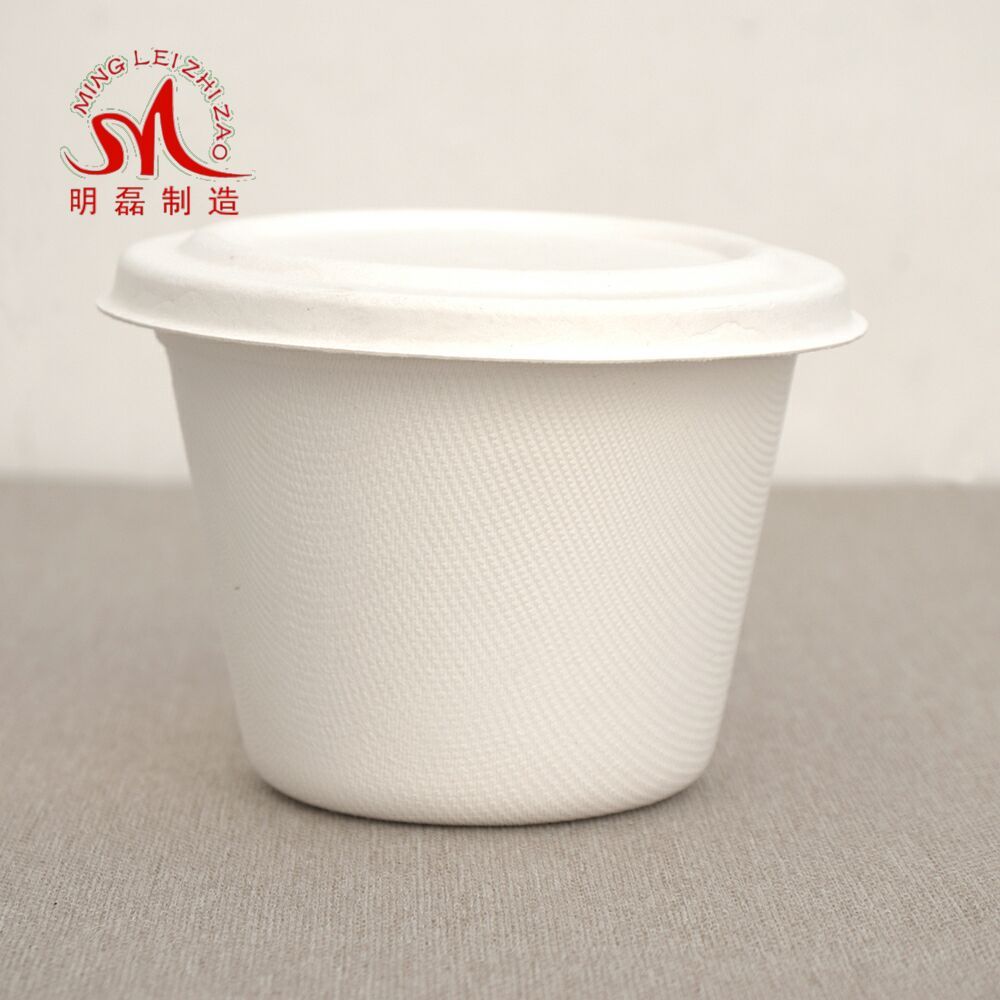 16oz Biodegradable and Eco-Friendly Sugarcane Bagasse Pulp and Bamboo Tableware Disposable Cup