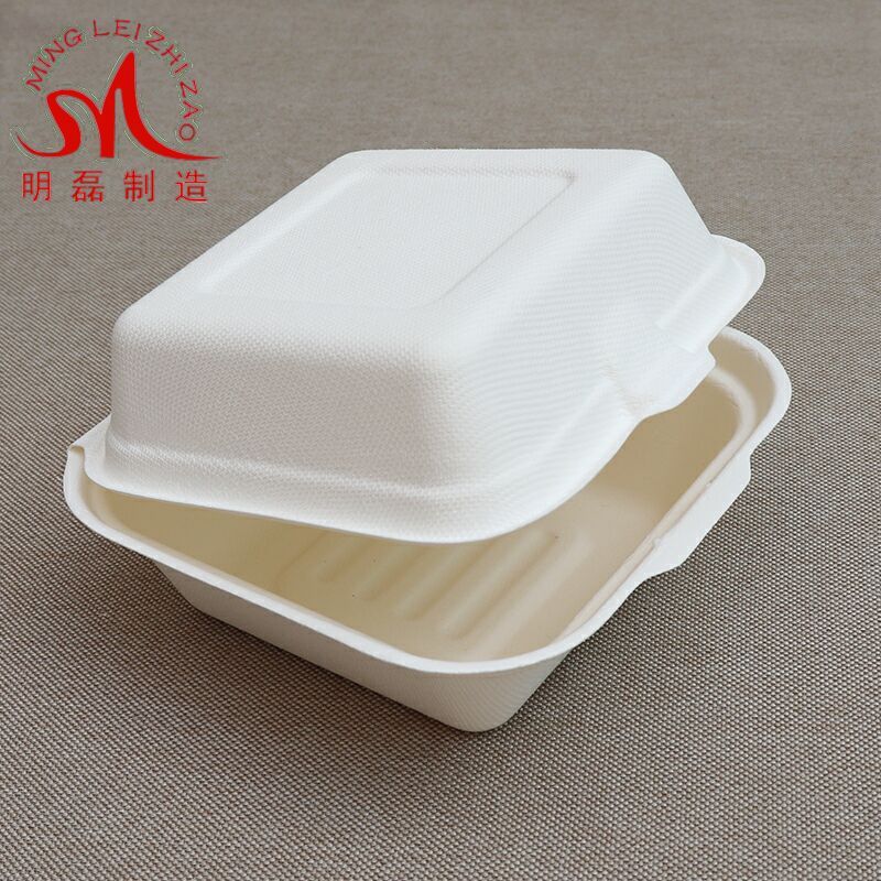 6 inch Bamboo and Bagasse Pulp Food Container Lunch Box High Quality Disposable Lunch Boxes