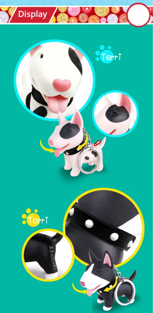 Free design service cheap customized key chains cute dog shape soft PVC keychains for wholsale