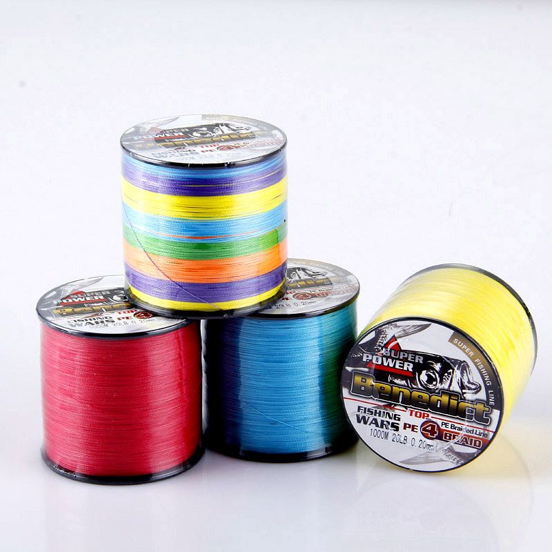 4 strands 100 meters 6lb-100lb different color PE braid fishing line