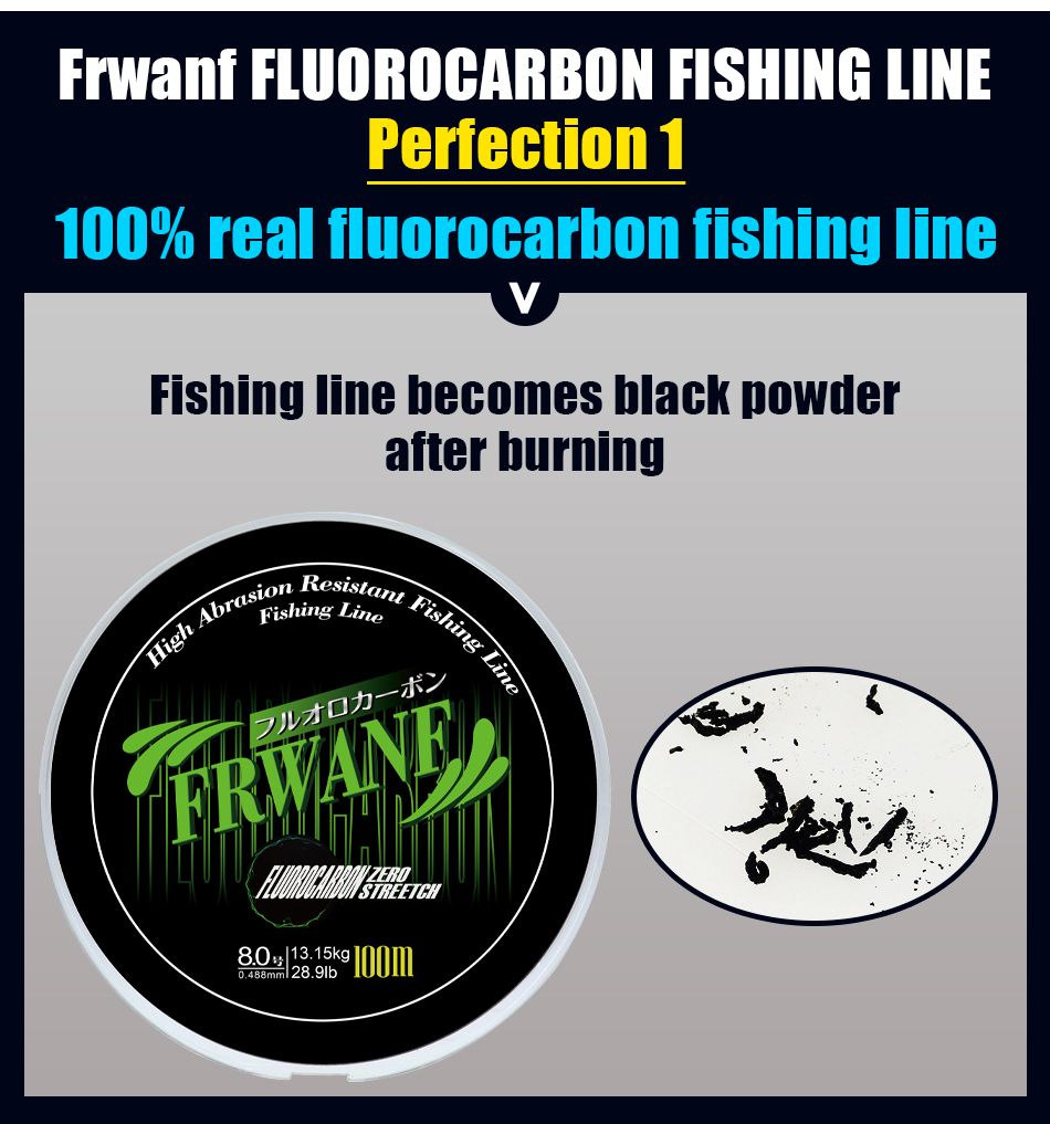 Large stock Per 100 meter USD3.03--19.70 , 0.125--0.760 mm 3.1LB---56.6LB Fluorocarbon Fishing Line