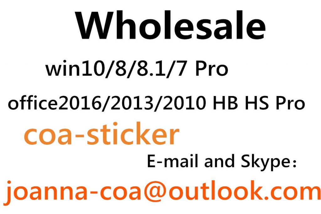 100% Genuine 32/64 Bits W10 PRO OEM Key Coa Sticker