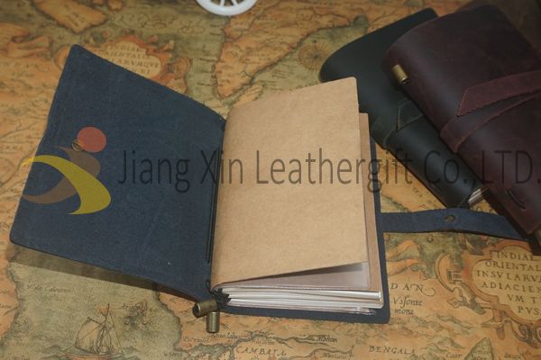 Handmade Refillable leather notebook with Brass for Leather Gift
