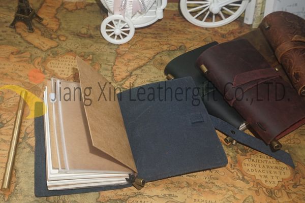 Handmade Refillable leather notebook with Brass for Leather Gift