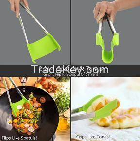 2 In 1 Silicone Spatula And Tongs