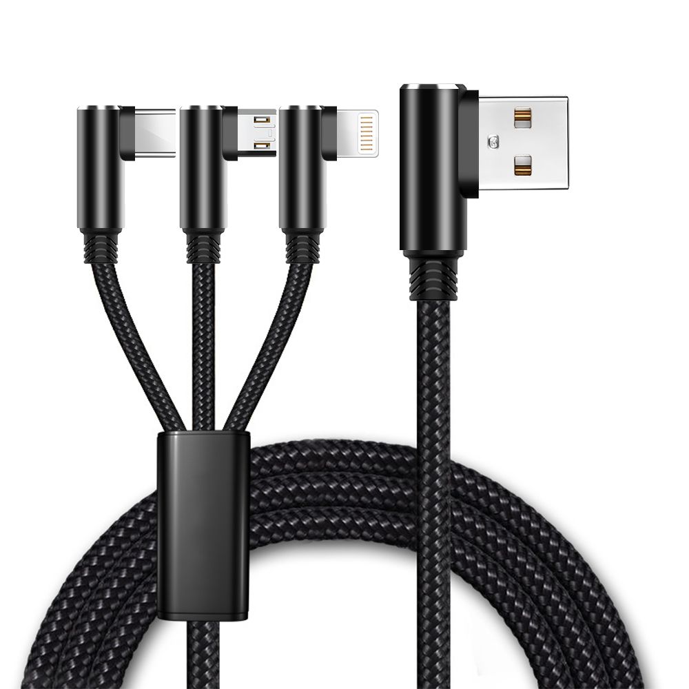 Right Angle 3 in 1 Charging Cable