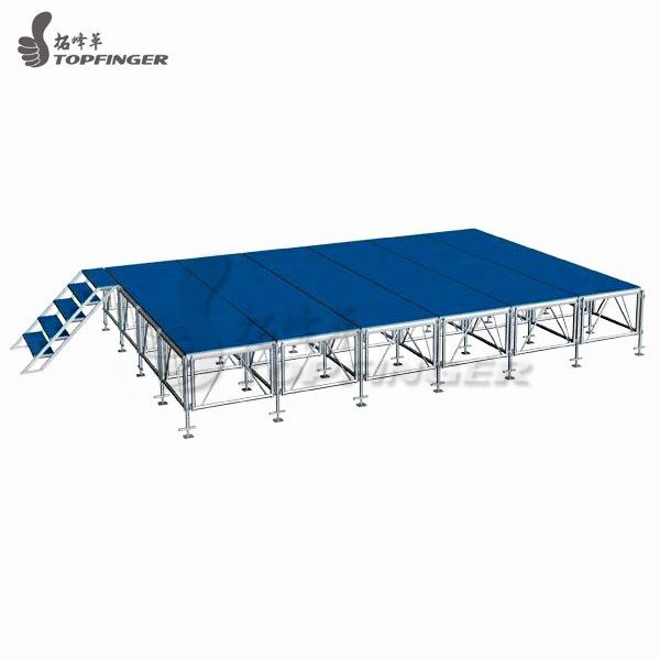 Platform Floor Stage Carpet Material Stage Concert Stage Hire Use Portable Decking Systems 1mx1m