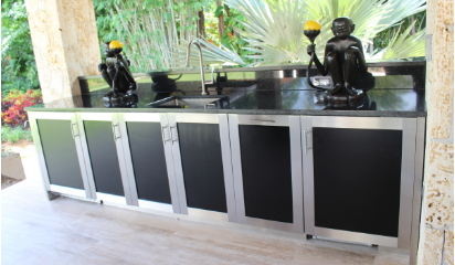 Luxury Outdoor Stainless Steel Kitchen Cabinet with Al honey-comb insert