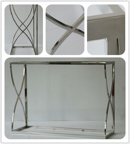 Formaldehyde Free Stainless Steel Polished Long Metal Desk For Hotel Project Hotel Furniture In Low Price