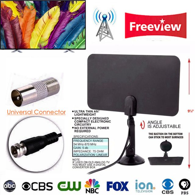 Indoor HDTV digital TV antenna free TVFox TVSurf TV radius antennaÂ 