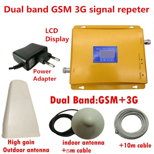 LCD display dual band GSM 3G signal booster Repeater