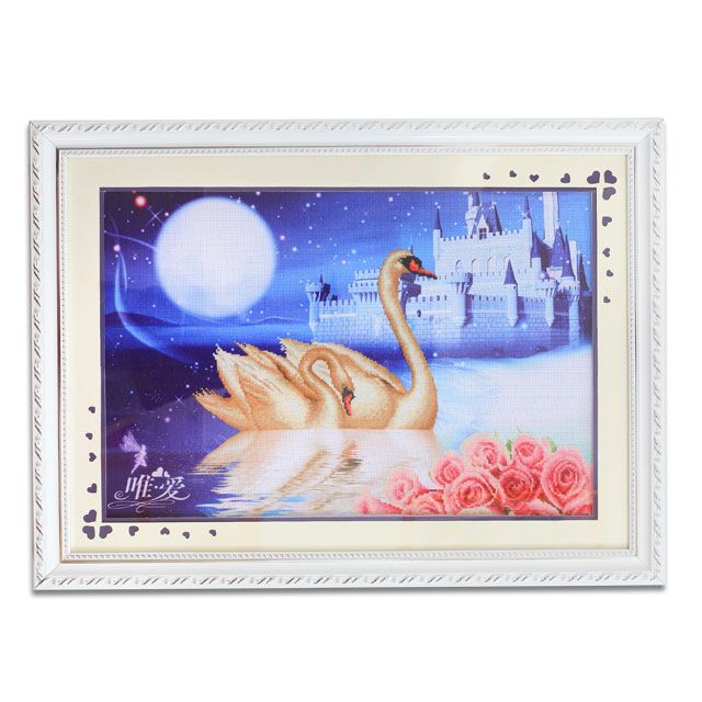 European Style Beautiful Swan Cross Stitch Embroidery Crafts