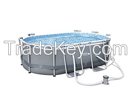 Bestway 3m x 2m x 84cm Power Steel Oval Frame Pool Set 