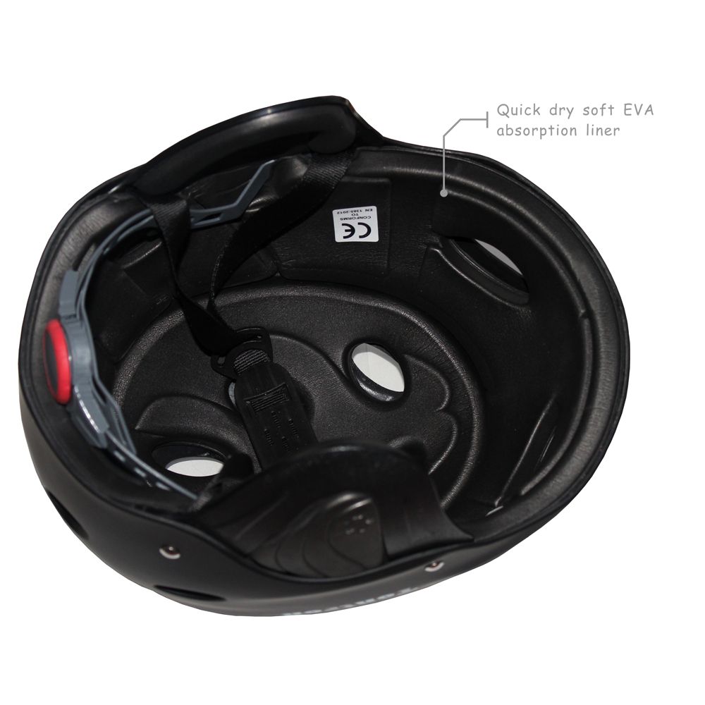 Water sports helmet with Camera Mount and LED light Troffer