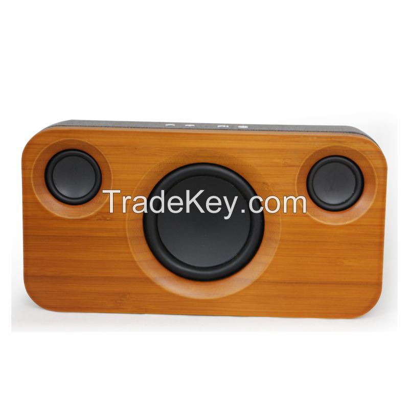 high-end wooden bamboo portable bluetooth speaker can use wireless