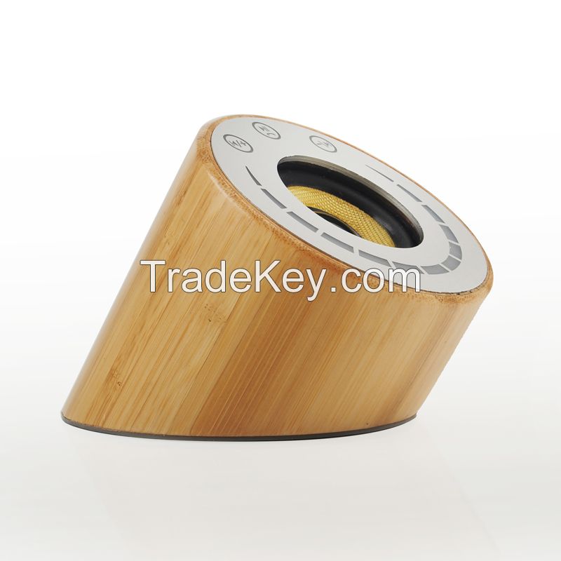 high-end wooden bamboo portable bluetooth speaker can use wireless