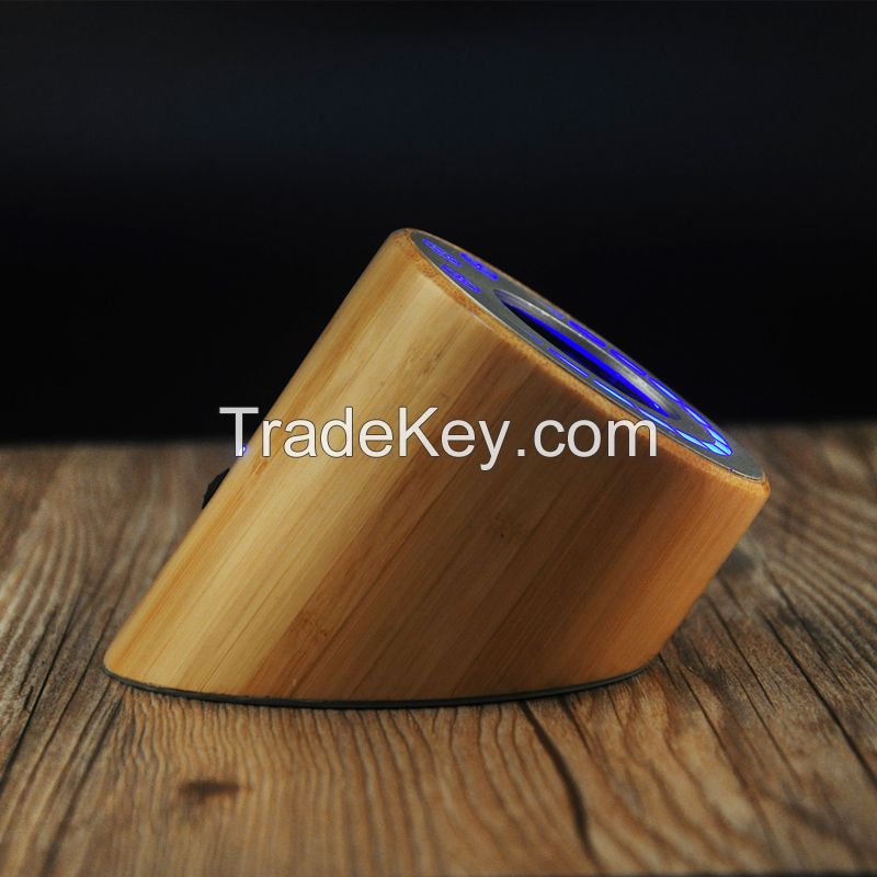 high-end wooden bamboo portable bluetooth speaker can use wireless