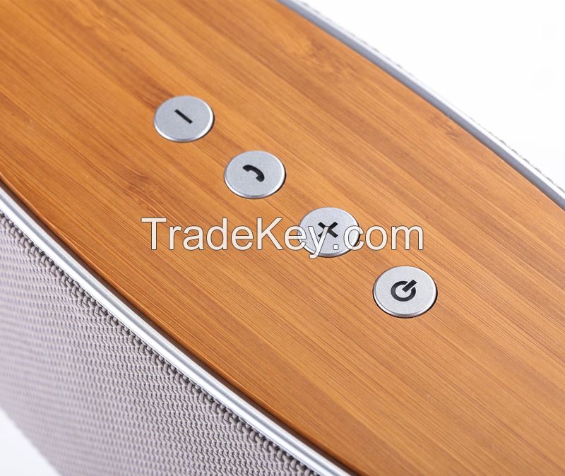 high-end wooden bamboo portable bluetooth speaker can use wireless