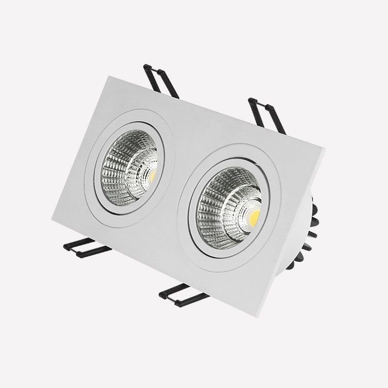 Double head Grille lights 2*9W CRI 90 SAA CE RoHS TUV adjustable square COB LED downlight 