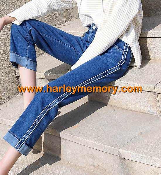 harley memory woman denim trousers, elastic jeans