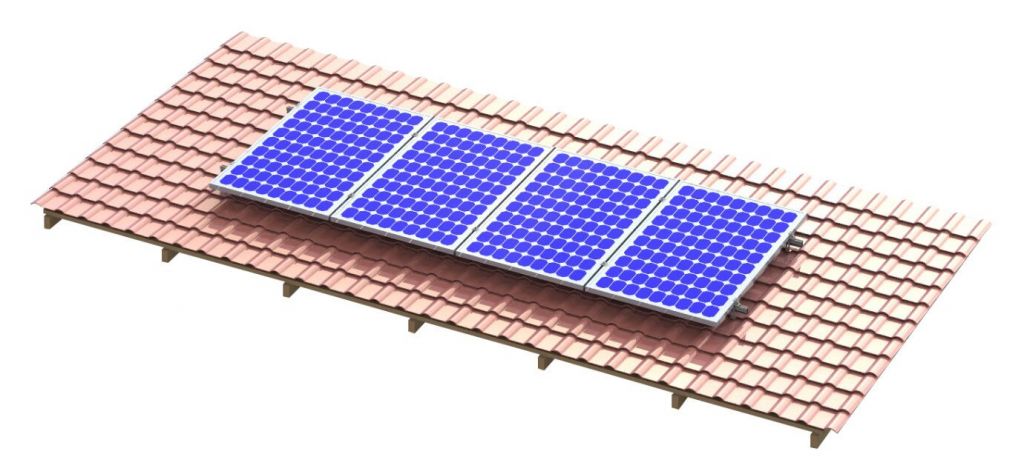 Solar PV mounting structure tile roof mounting solution