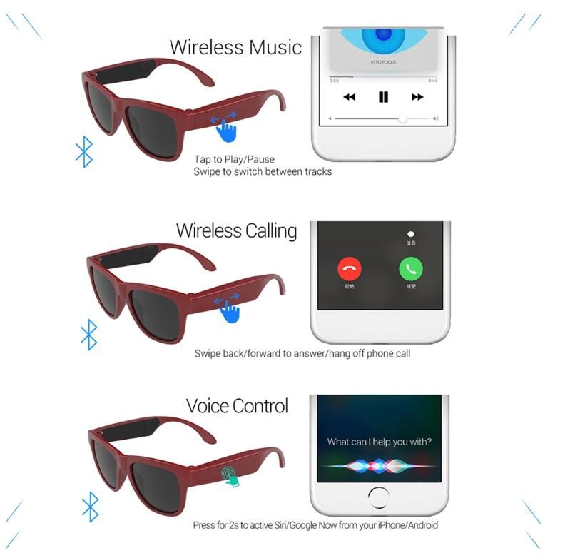 Glasses Manufacturer Wireless Sport Recording Headset Bone Conduction Glasses Bluetooth Sunglasses with logo Polarized Lens