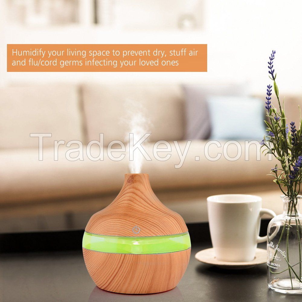 Dropshipping Wood Electric Essential Oil Diffuser 300ml