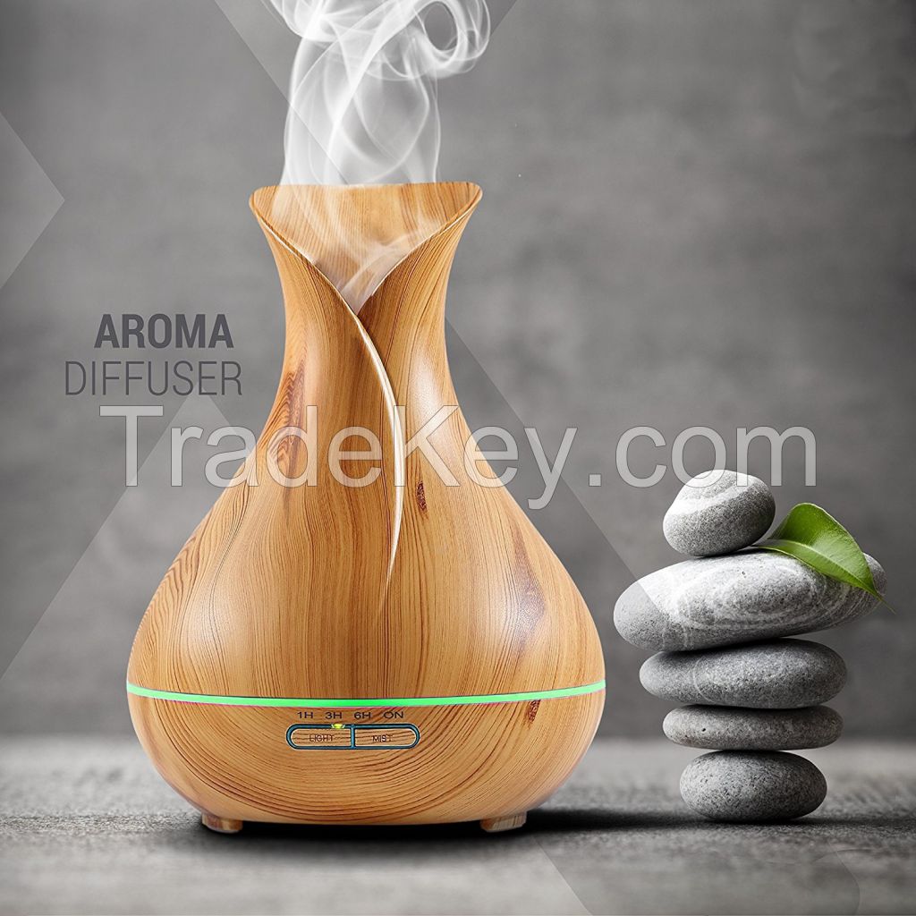 300ml Ultrasonic Easy Home Wooden Humidifier Aroma Diffuser