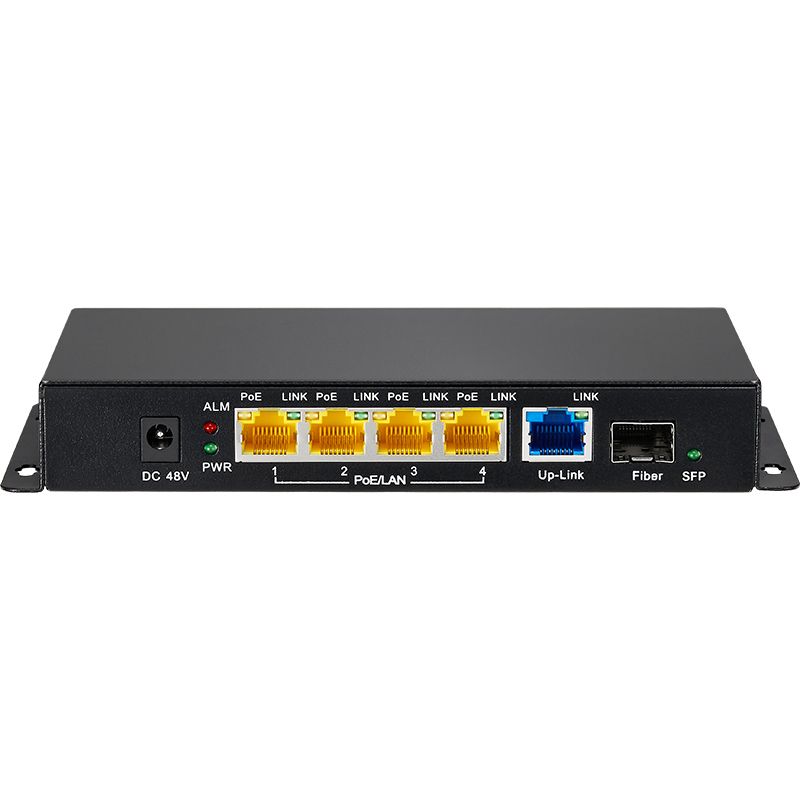 72W Gigabit Ethernet 5Ports POE Switch with SFP Fiber Port