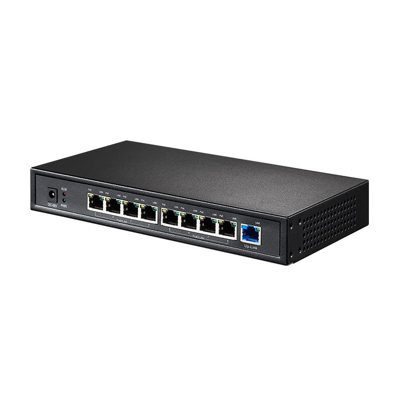 72W 9 Ethernet Ports 1.8Gbps 48V POE Switch  