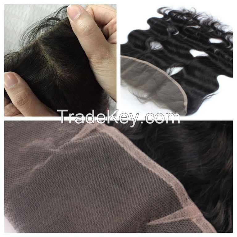 13 4 inches double drawn closure hair extensions