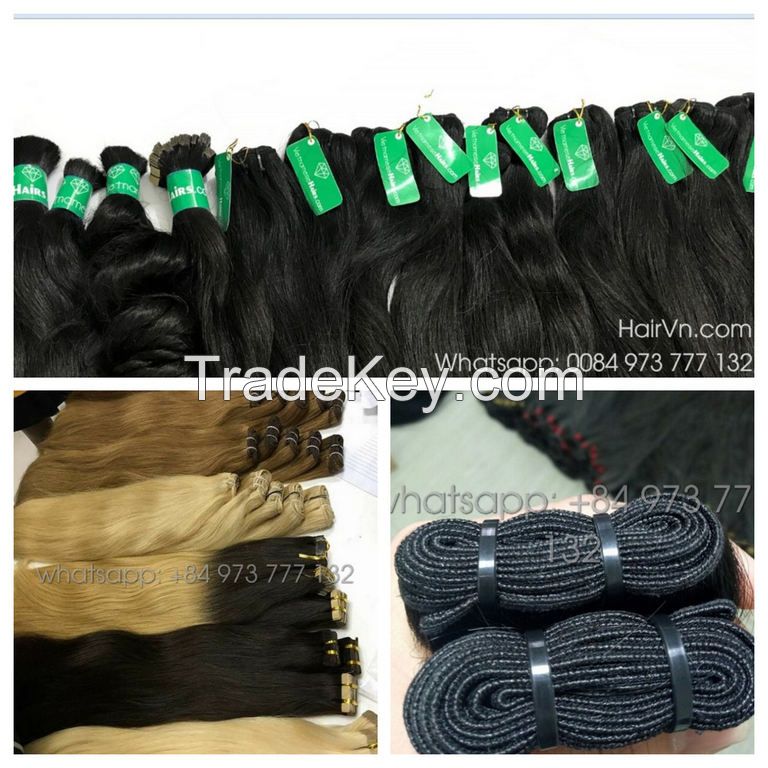 14 inches Vietnamese double drawn weft hair extensions