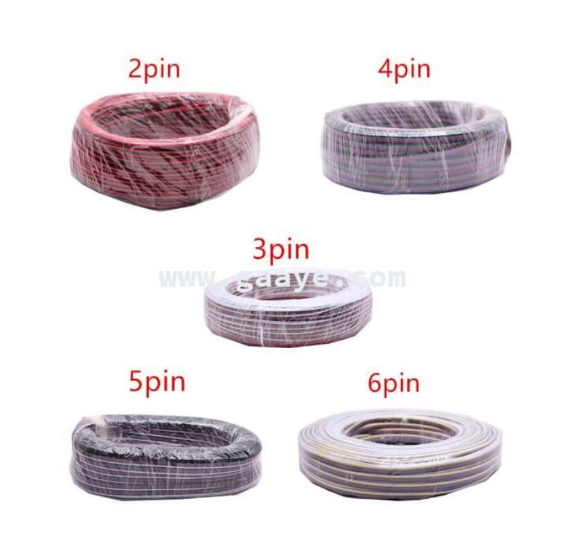 2pin 3pin 4pin 5pin 6pin 22AWG Led Connect LED RGB wire Cable For WS2812 WS2811 RGB RGBW RGB CCT 5050 3528 LED Strip