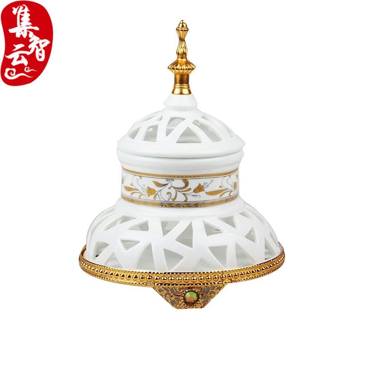 Arabic Mosque Hollowed-out Hand-painted Ceramic Incense Burner