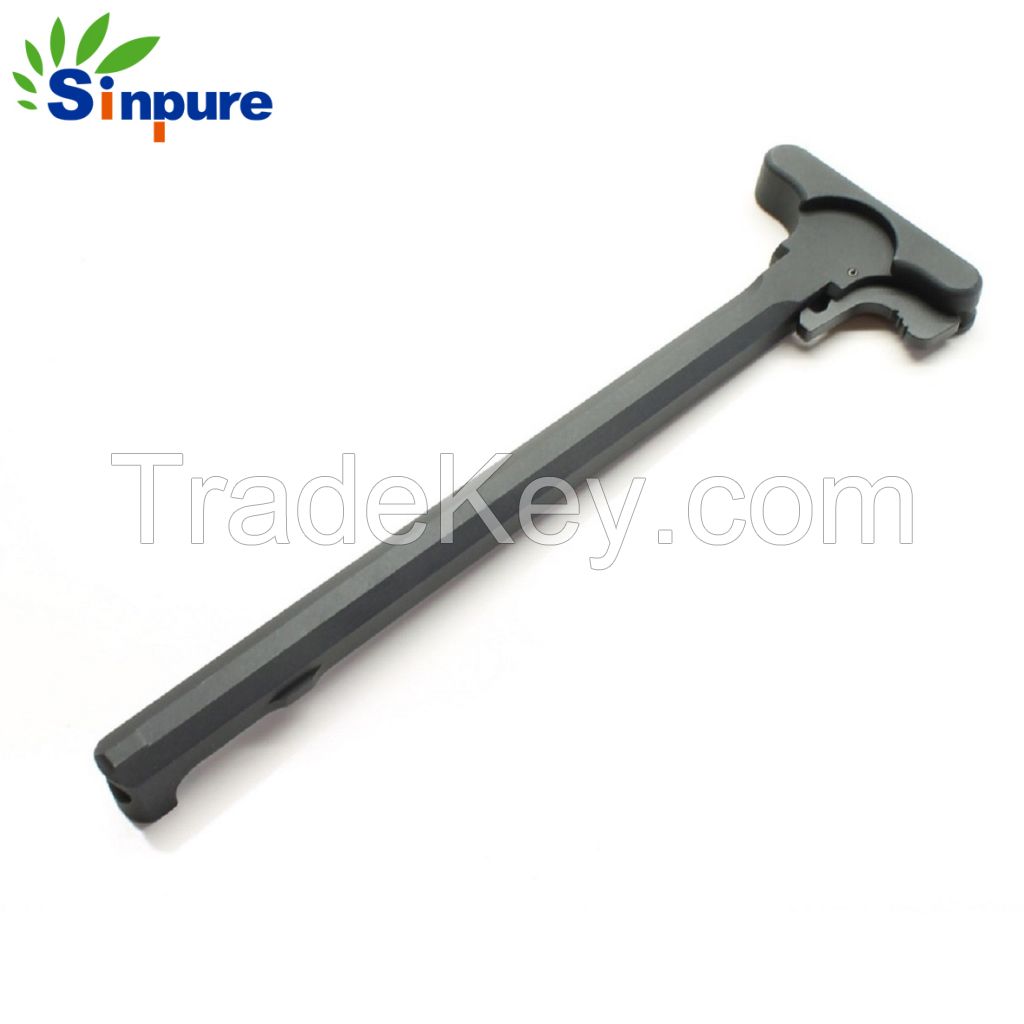 China custom aluminum black coating AR-15 charging handle
