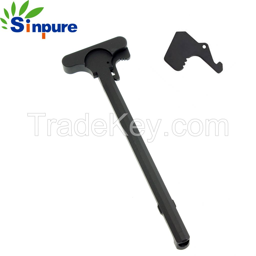 China custom aluminum black coating AR-15 charging handle