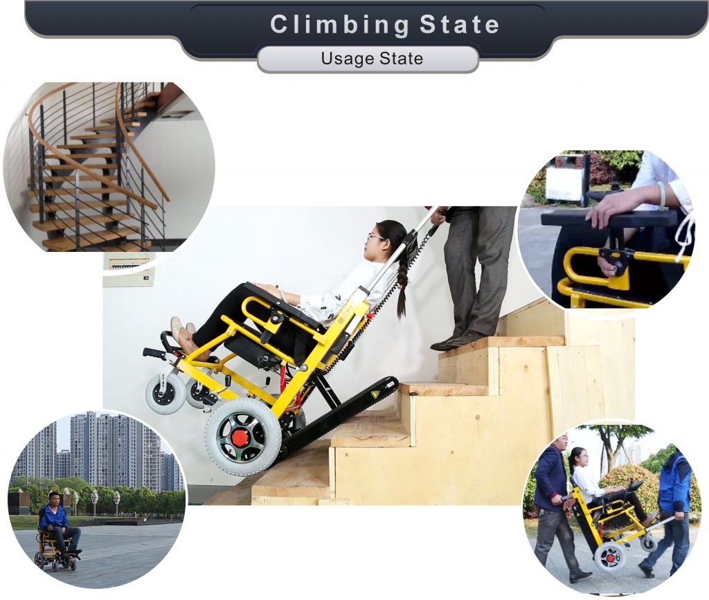 The most popular folded Electric power wheelchair lightweight for disabled galileo stair climber