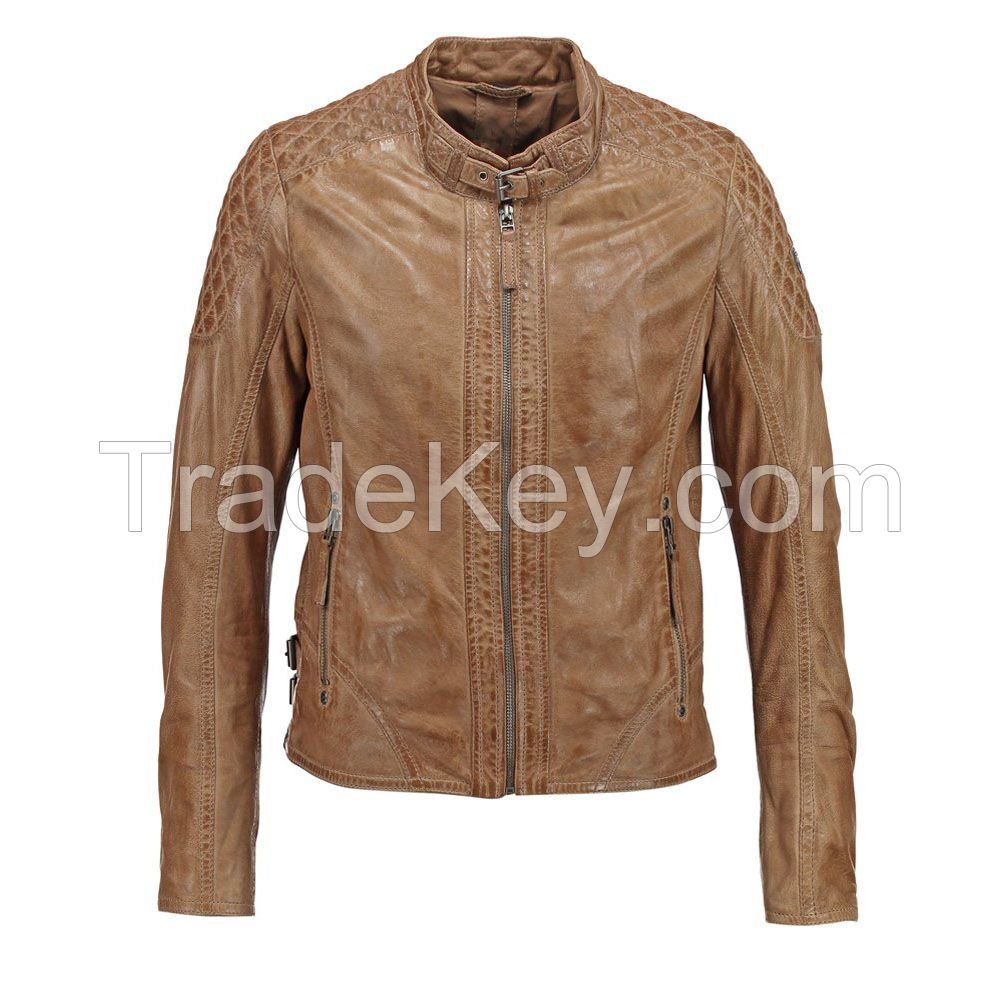 Antique tow tone effects Leather jacket