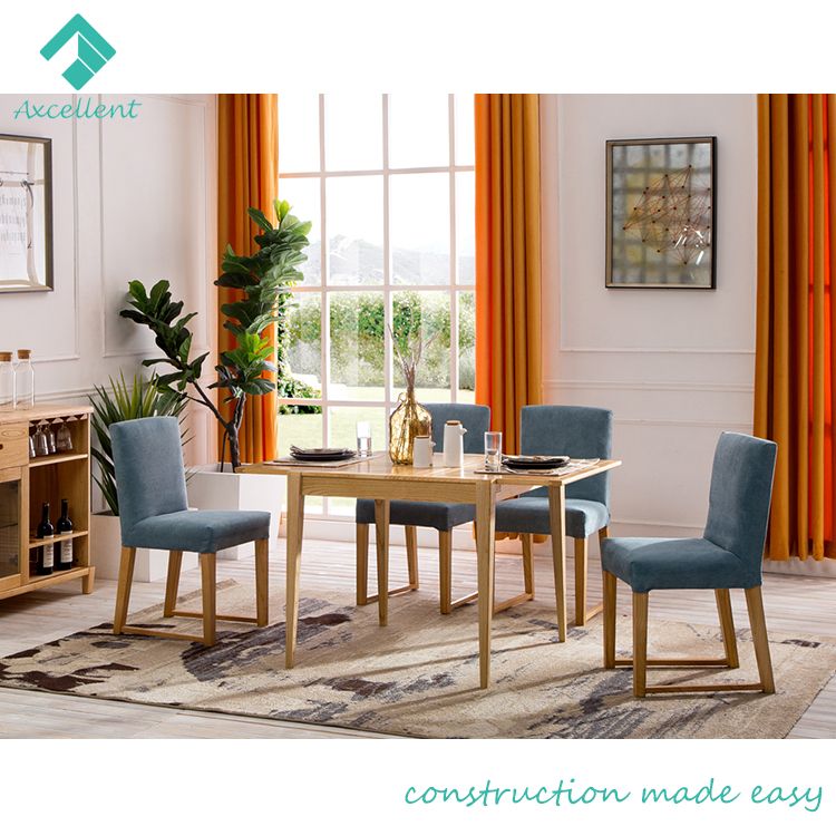 Comfortable nordic style solid wood dining table with chairs designs