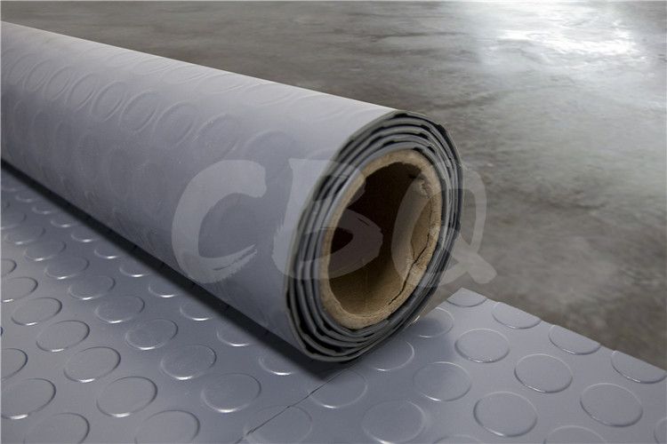 CBQ-PCR, Rubber garage PVC flooring rolls with round dots