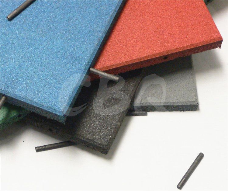 CBQ-PLP, 4 sides pin-holes children playground safety rubber flooring mats