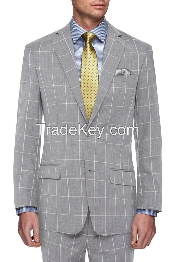 Grey Bold Check Slim Fit Suits