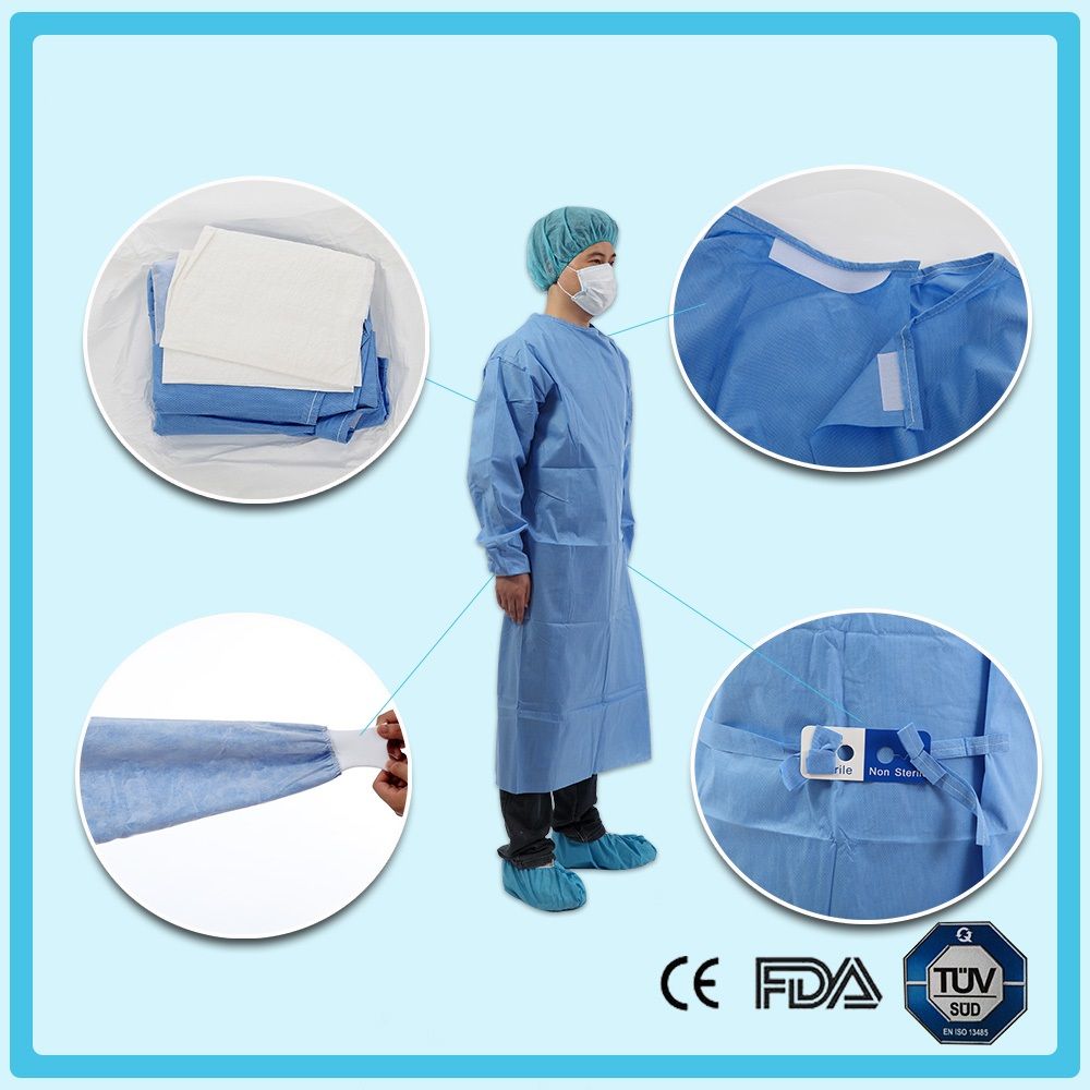 Disposable nonwoven surgical gown