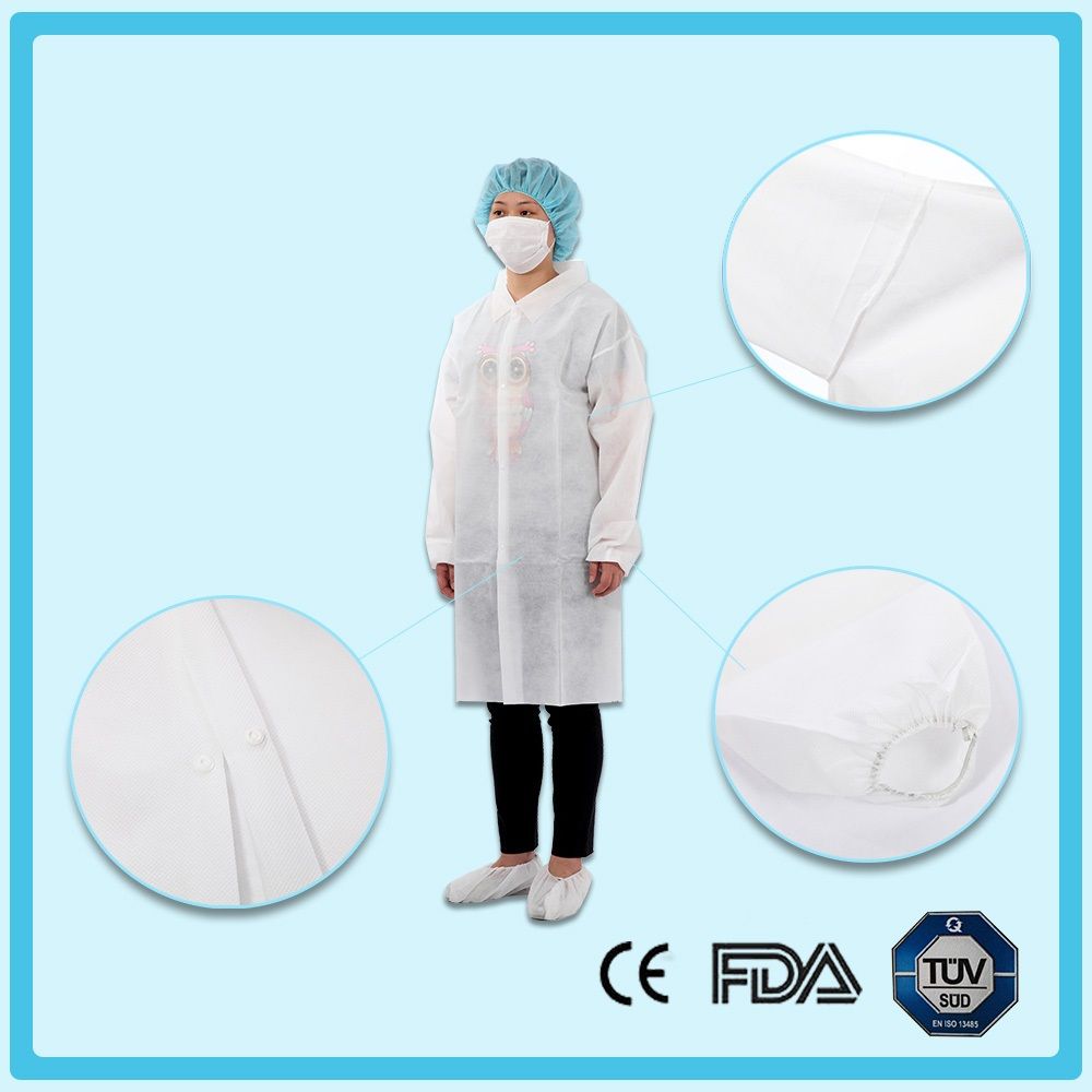 Disposable nonwoven lab coat