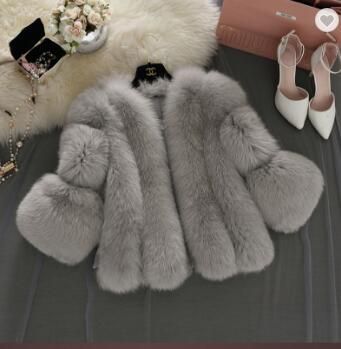 faux artificial fake fur coat white pink women faux fox/rabbit fur coat