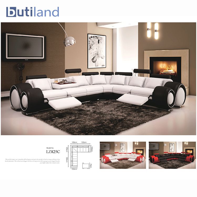 modern design european style  genuine leather sofa living room furniture