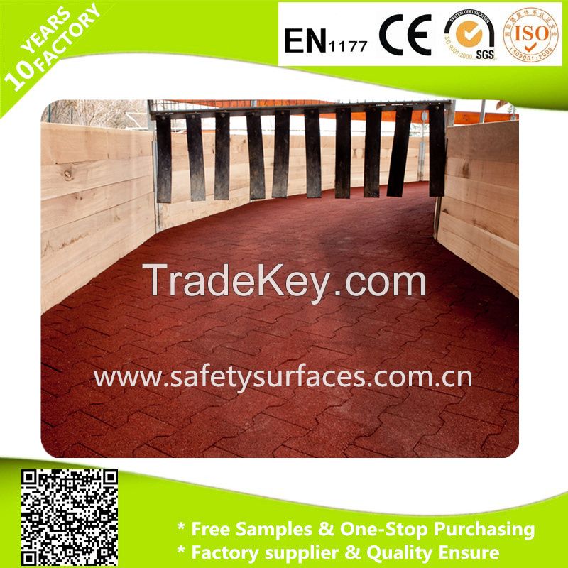 Anti Slip Dog Bone Interlocking Rubber Paver for Horse Stable Playground Flooring Tiles