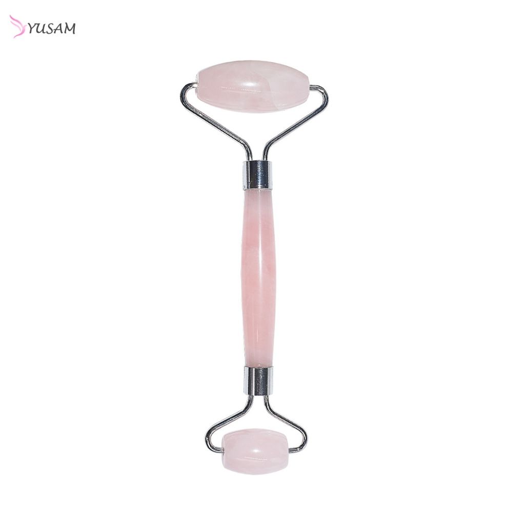 Slimming tool welded stainless crystal jade rose quartz facial roller